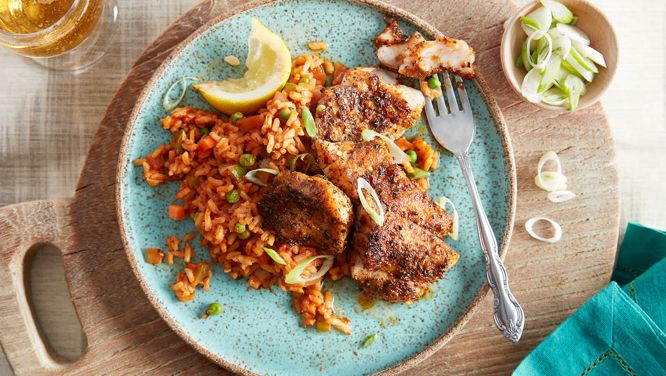 Blackened Red Snapper With Cajun Rice