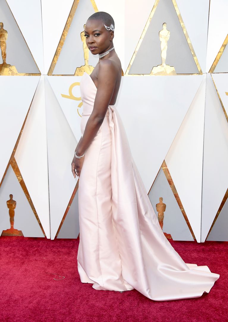 Dana Gurira on the Oscars 2018 red carpet.