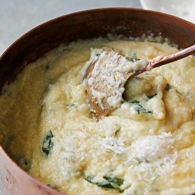 Giada De Laurentiis' creamy polenta with spinach