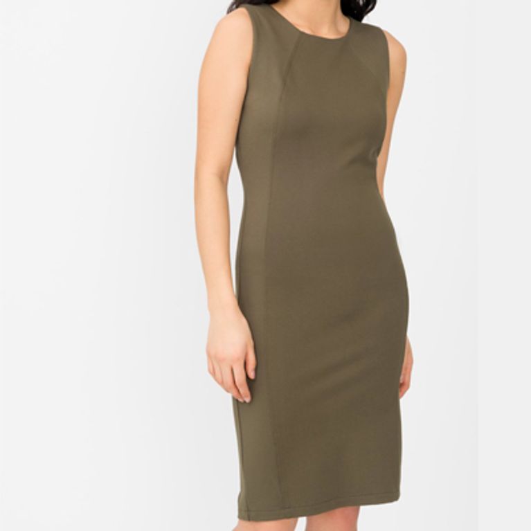 Dk green SLEEVELESS SHEATH DRESS from Suzy Shier