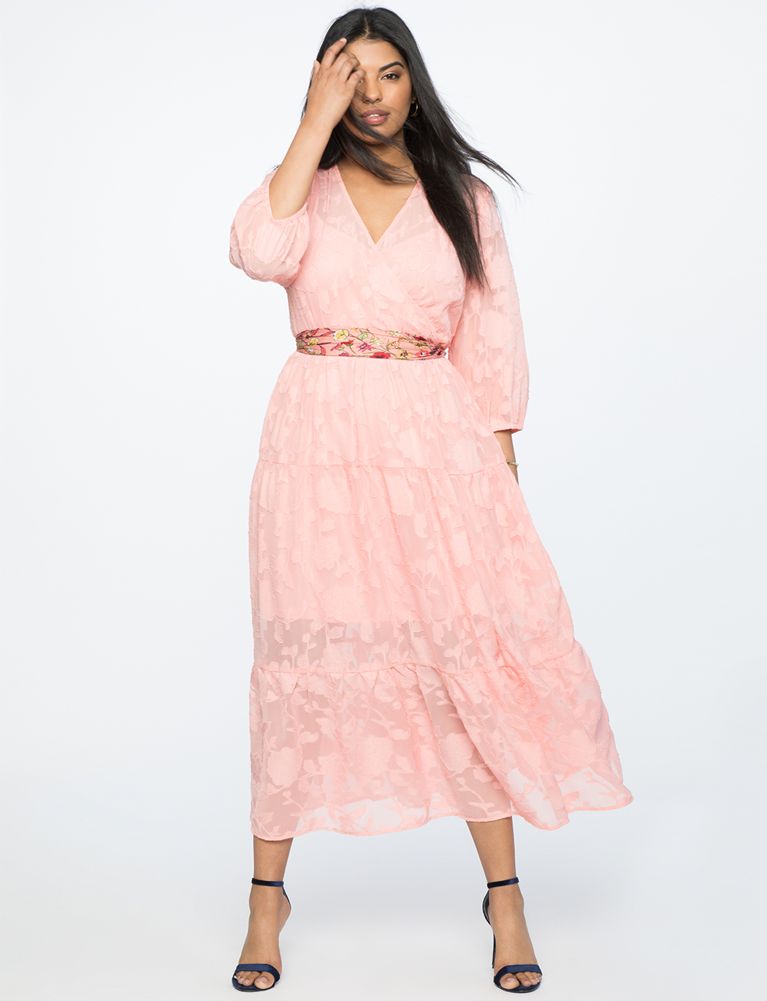 Eloquii Burnout Chiffon Maxi Dress, maxi dresses
