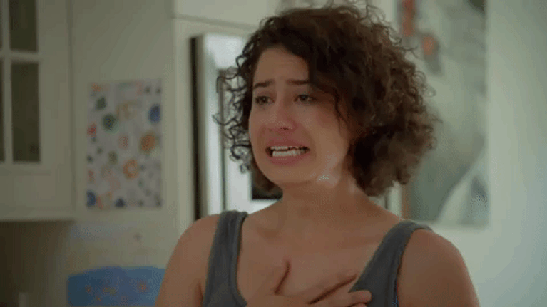Gif of girl crying and saying "Yas Queen"