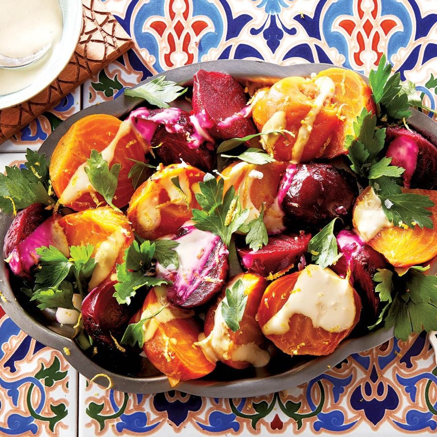Roasted Beet Salad With Tahini Dressing-image