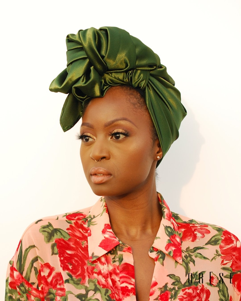 Orese Olive Jade Silky Headwrap, $46, loveorese.com
