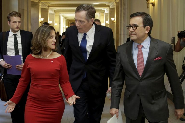 Chrystia Freeland, Robert Lighthizer and Ildefonso Guajardo Villarreal meet in Washington D.C.