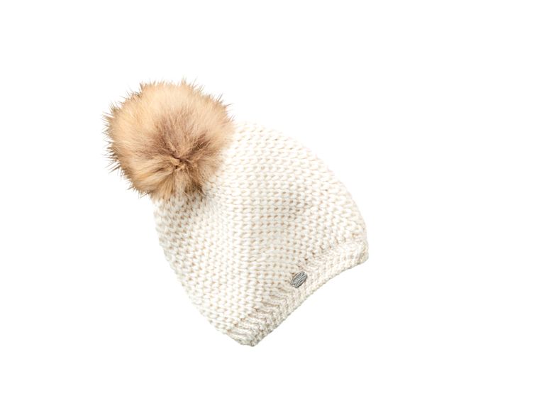 Holiday Gift Guide 2018 white knit hat with fluffy bobble on top