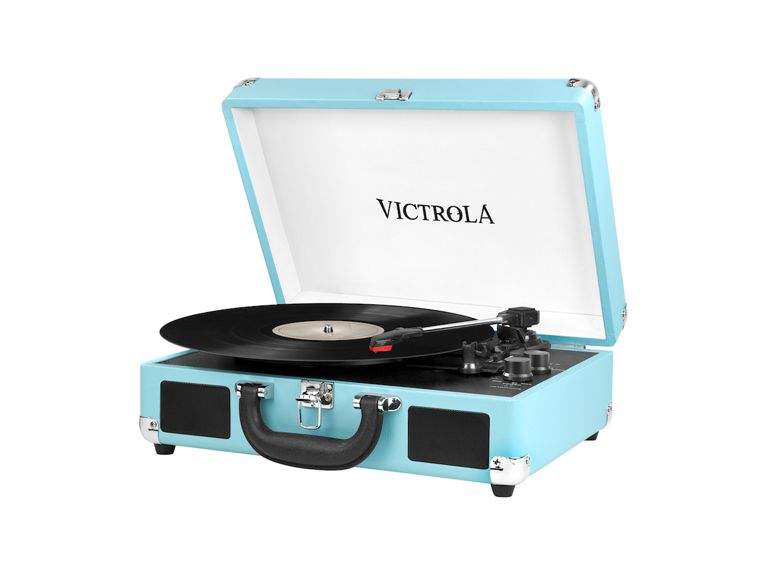 Holiday Gift Guide 2018 blue suitcase with record player inside