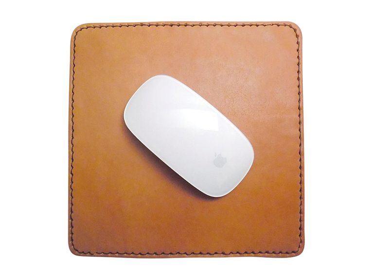 Holiday Gift Guide 2018 tan coloured leather mousepad