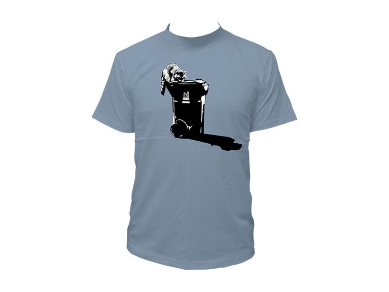 Holiday Gift Guide 2018 t-shirt shows raccoon on a Toronto recycling bin