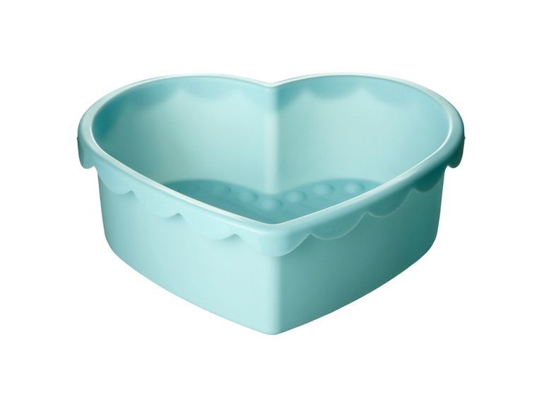 Holiday Gift Guide 2018 teal silicone baking mould in heart shape
