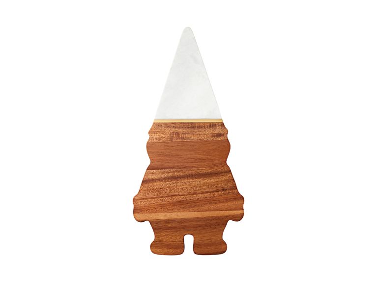Holiday Gift Guide 2018 marble and wood cheese board shaped like a gnome