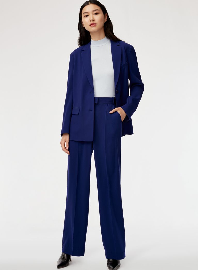 Aritzia's Babaton Sadiki Pant in blue is on sale for boxing day 2018