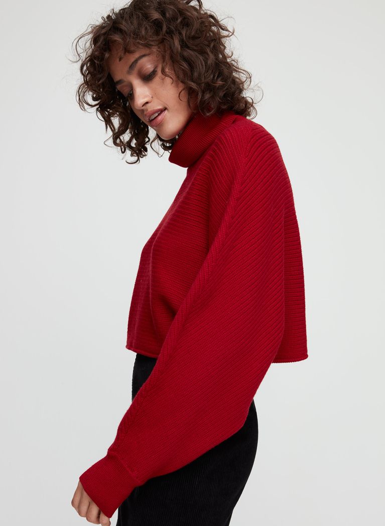 Aritzia Wilfred Free Naomi Sweater Cropped, oversized turtleneck sweater is on sale for Boxing Day 2018