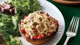 Stuffed portobello mushroom parmigiana
