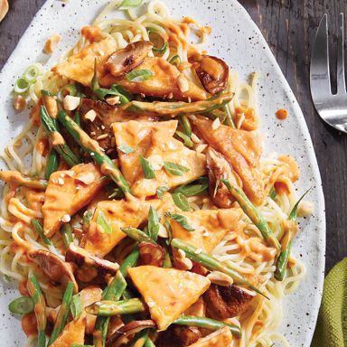 Crispy Tofu Stir-Fry With Peanut Sauce