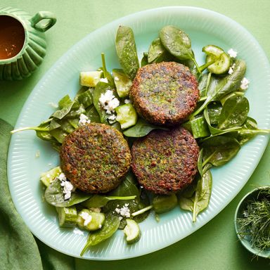 Herb Falafel With Smashed Cucumber Salad