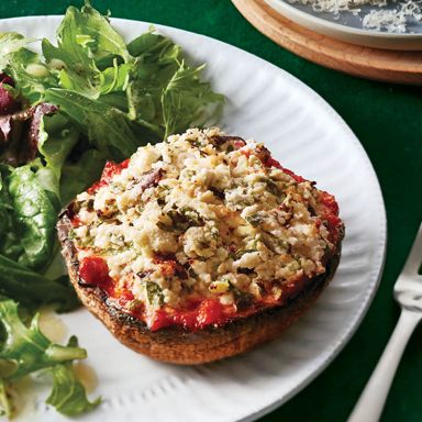 Stuffed portobello mushroom parmigiana