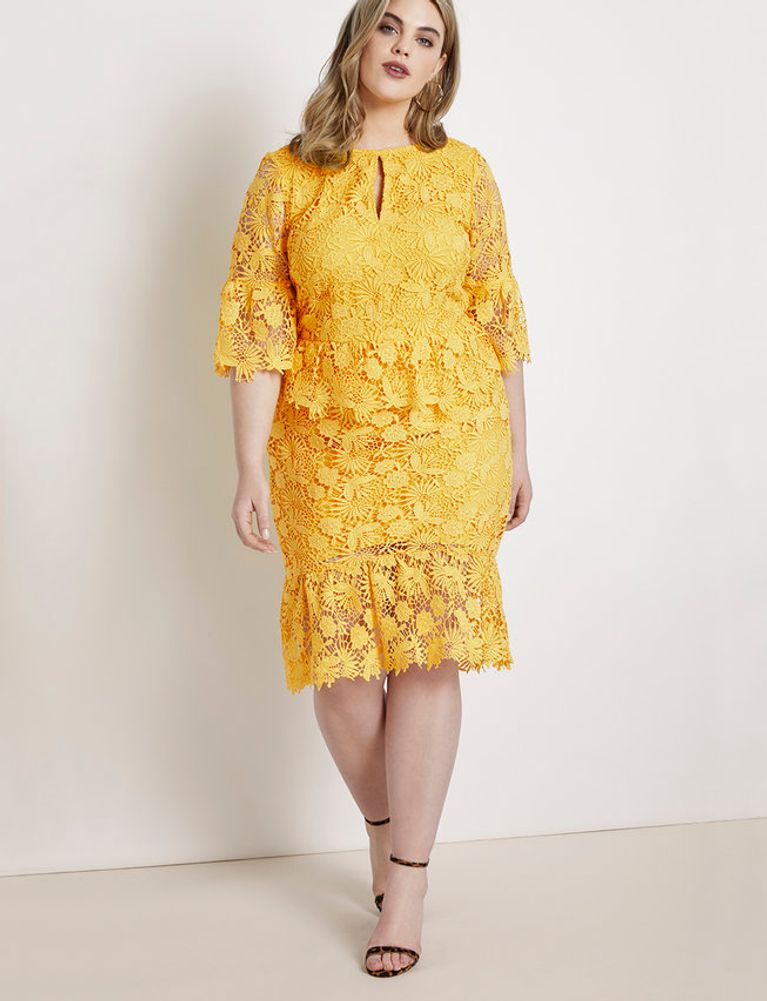 Eloquii Lace Fit and Flare Dress