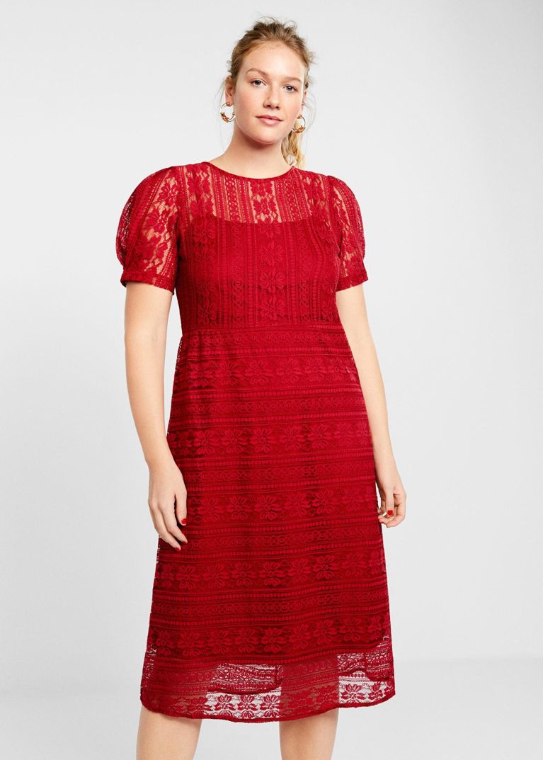 Violeta by Mango Guipure Gown