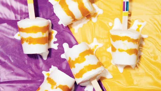Vegan mango & coconut ice pops