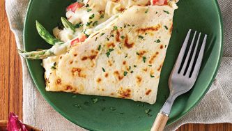 Creamy Asparagus & Leek Crespelle