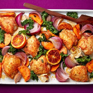 Sheet Pan Orange Chicken with Sweet Potato