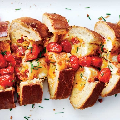 Three-Cheese Tomato Strata