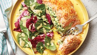 Baked Pesto-Stuffed Salmon Fillets