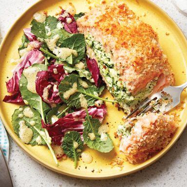 Baked Pesto-Stuffed Salmon Fillets