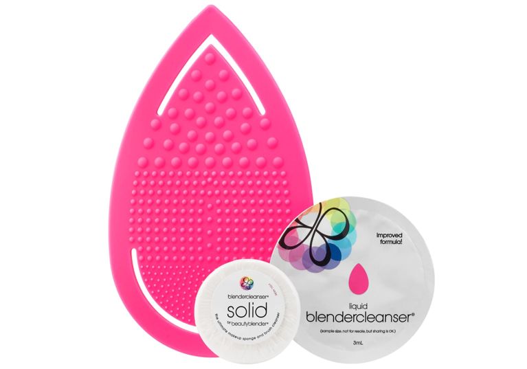 A picture of the BeautyBlender brush cleansing mat on a white background.