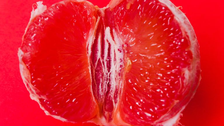 A photo of a grapefruit to illustrate a piece about vagina anxiety
