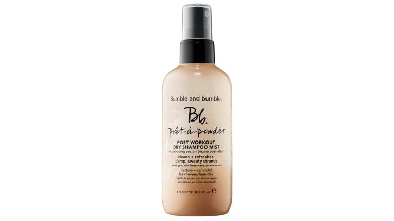 A photo of the Bumble and Bumble Pret-a-Powder Post Workout Dry Shampoo Mist for a post on the best dry shampoo for post-workout hair.