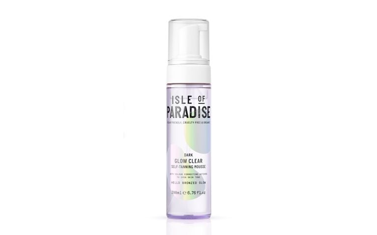 How to use self tanner: a bottle of Isle of Paradise self-tanner on white background.
