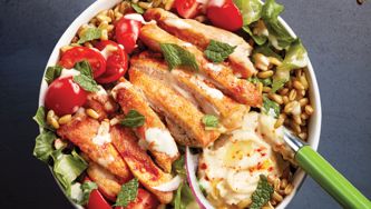 Baked Chicken Freekeh Bowl
