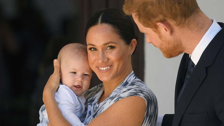 A photo of Prince Harry, Meghan Markle and baby Archie last year