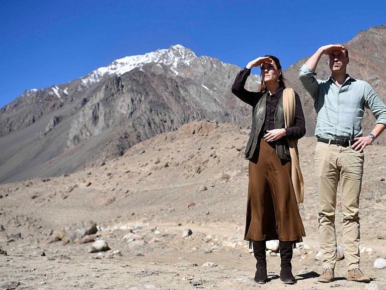 The Cambridges visit Pakistan’s Chiatibo glacier in 2019; the couple has made conservation and climate change an important part of their roles (Neil Hall/Getty Images)