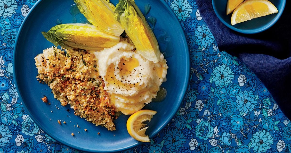 HerbCrusted Haddock Recipe with Cauliflower Purée Chatelaine