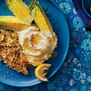 Herb-Crusted Haddock with Cauliflower Purée