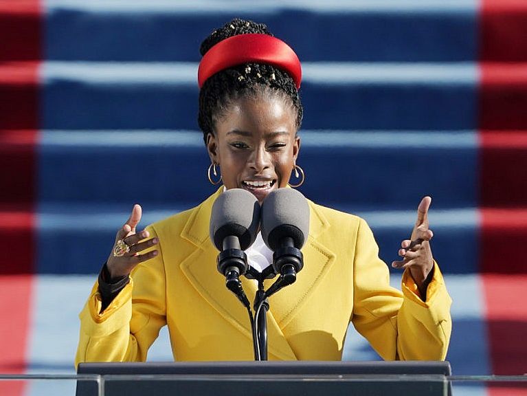 American poet Amanda Gorman reads a poem during the 59th Presidential Inauguration at the U.S. Capitol in Washington, Wednesday, Jan. 20, 2021. (Patrick Semansky/AP/CP)