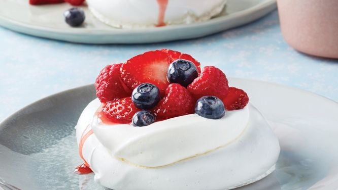 Vegan Berry Pavlovas