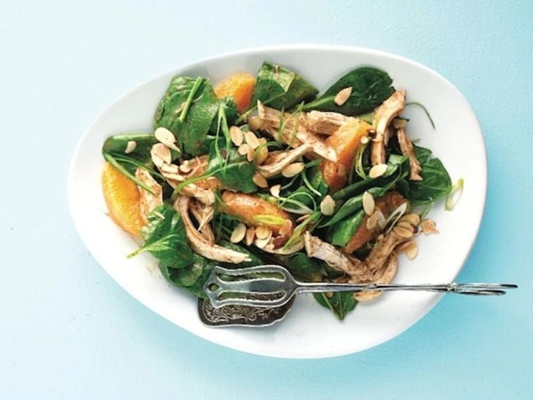 Chicken salad with almond dressing