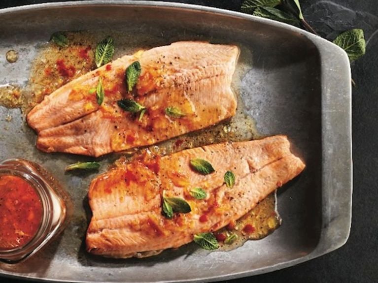 Sweet and spicy rainbow trout.