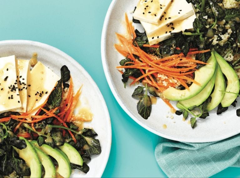 Tofu recipes: Miso couscous tofu bowl