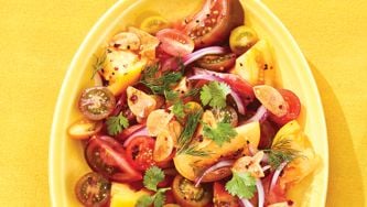 Heirloom Tomato Salad with Garlic-Chili Crisp