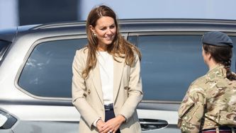 Kate Pairs Two Key Fall Trends: Neutrals And Flared Pants
