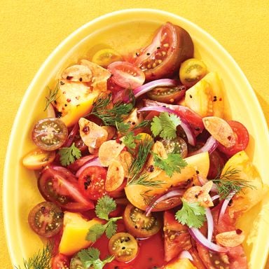 Heirloom Tomato Salad with Garlic-Chili Crisp