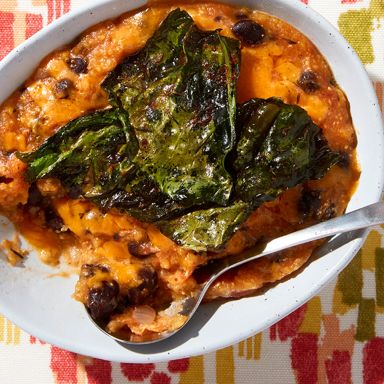 Baked Polenta With Collard Chips