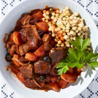 Braised Lamb And Apricots On Lemony Couscous
