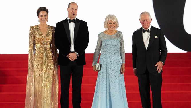 Kate Glitters In Gold Gown At James Bond Premiere Red Carpet