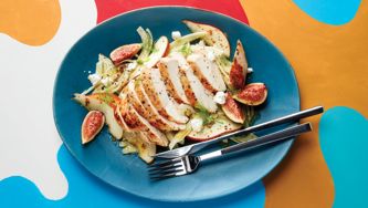 Shaved Fennel And Pear Salad With Roasted Chicken Breast